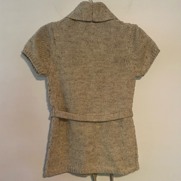 Aéropostale Sweater Vest with Belt Size Small Tan Gray Neutral Short Sleeve - Picture 3 of 6